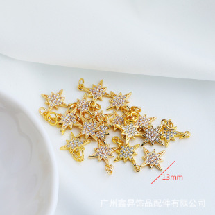 14k����ɫ��ʯ���ǵ��� �W늰˽��ǒ�� �ֹ�diy����朵��