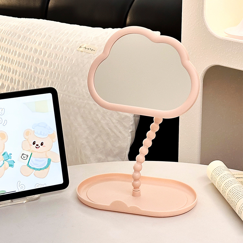 2025 nuevo espejo de maquillaje de nubes de escritorio de oficina en el hogar espejo de escritorio de alto valor de la cara de la comodidad espejo de maquillaje