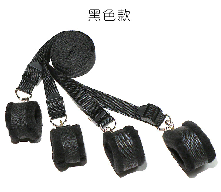 SM Wrist and Leg Restraint Set in Black Fabric for Adult Couples — detail image 11