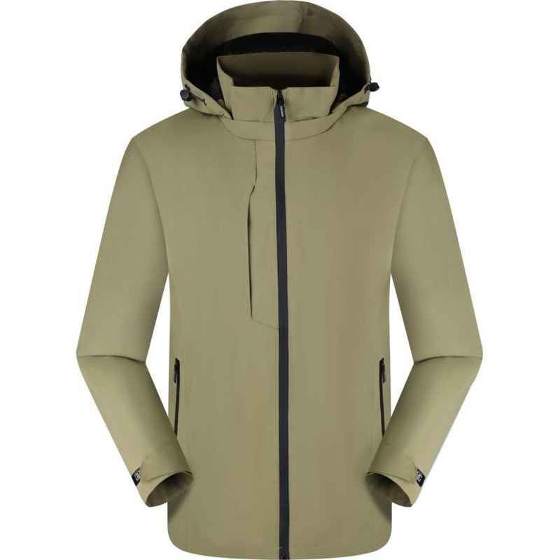 Primavera y otoño nuevo estilo al aire libre camping encapuchado vestir de asalto logotipo impermeable caminata ropa de montaña abrigo delgado