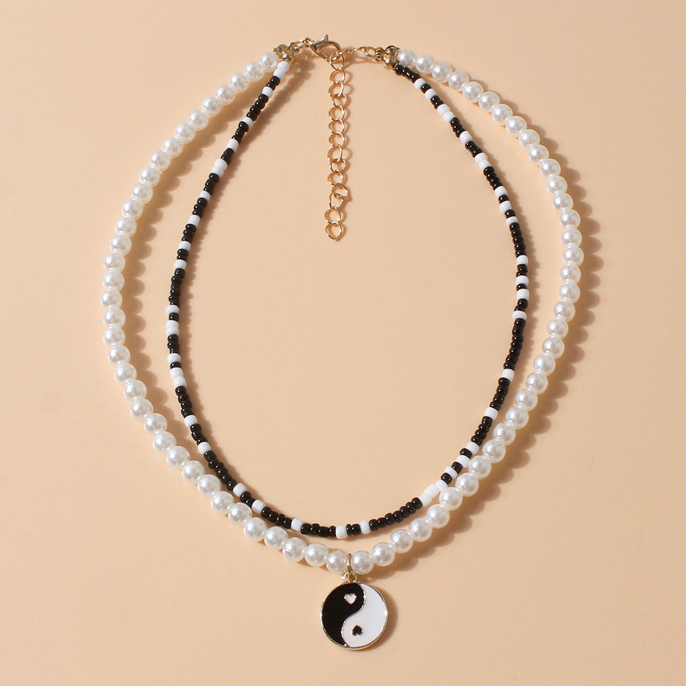 bohemia color miyuki beads pearl chain Tai Chi necklace wholesale nihaojewelry