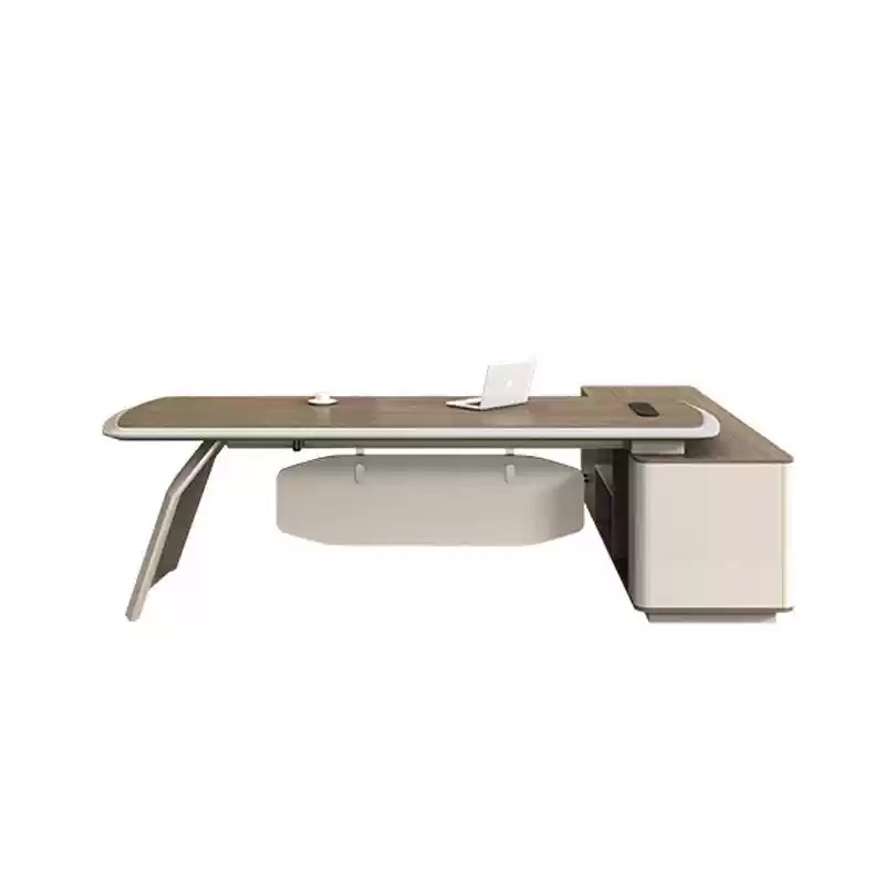 Escritorio de jefe de lujo ligero, escritorio de supervisor moderno, gerente individual de oficina, combinación de mesa y silla, escritorio ejecutivo del presidente
