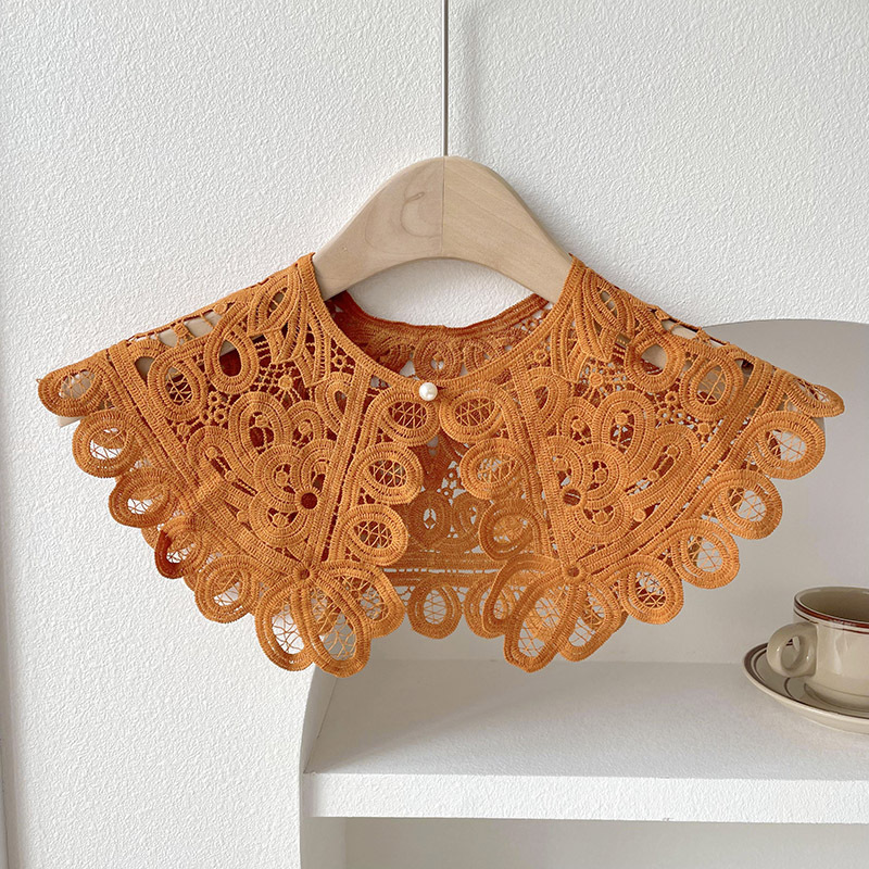 Nuevo encaje hueco decoración exterior delgada literatura y arte pequeño chal mujer decoración dulce collar de protección de cuello y hombro