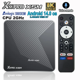 X88 PRO X5M Android 14 TV Box Amlogic Wi‑Fi6 HD 8K ТВ-приставка