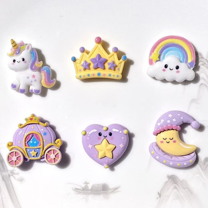 Dreamy purple fairy-tale unicorn rainbow crown resin flatback sticker DIY cream glue phone case hairpin Dreamy purple fairy-tale unicorn rainbow crown resin flatback sticker DIY cream glue phone case hairpin
