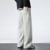 Trousers 8279 light gray straight tube