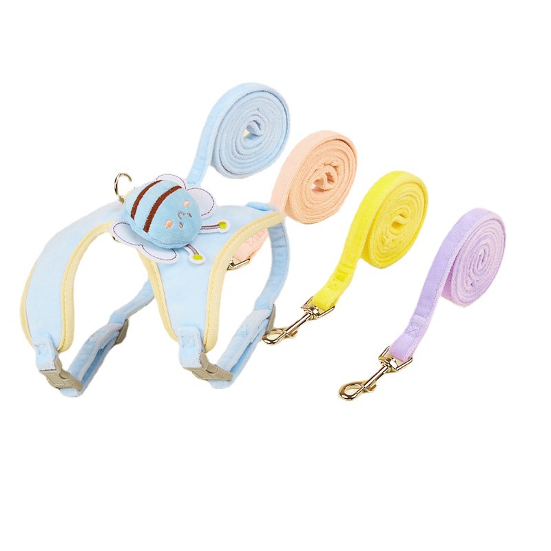 Correa de perro pequeño perro chaleco cuerda de perro oso de peluche correa de perro suministros para mascotas gato correa de pecho