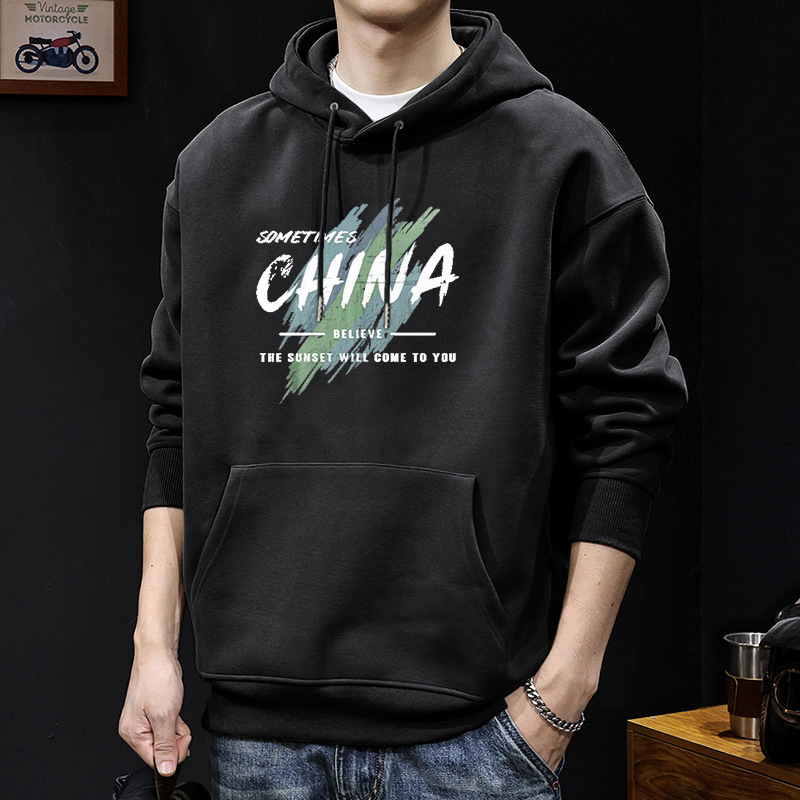 420g estilo japonés guapo chaqueta impresa con capuzas primavera y otoño suelta chaqueta de pareja de estudiantes