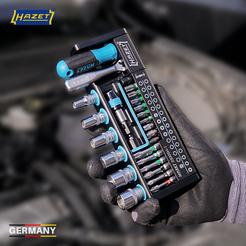 HAZET德国进口棘轮套筒扳手套装摩托车工具套装修车组套迷你小飞