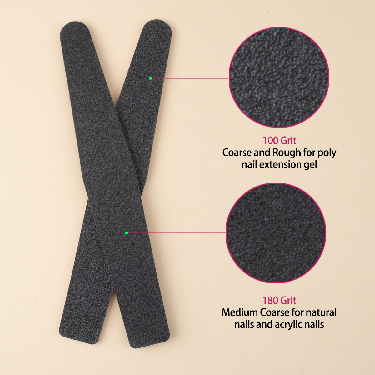 Todo el año en stock en forma de diamante de color rojo corazón negro arena molienda tira de esmalte de uñas que forma la superficie de uñas HERRAMIENTA DE MANICURA resistente al desgaste