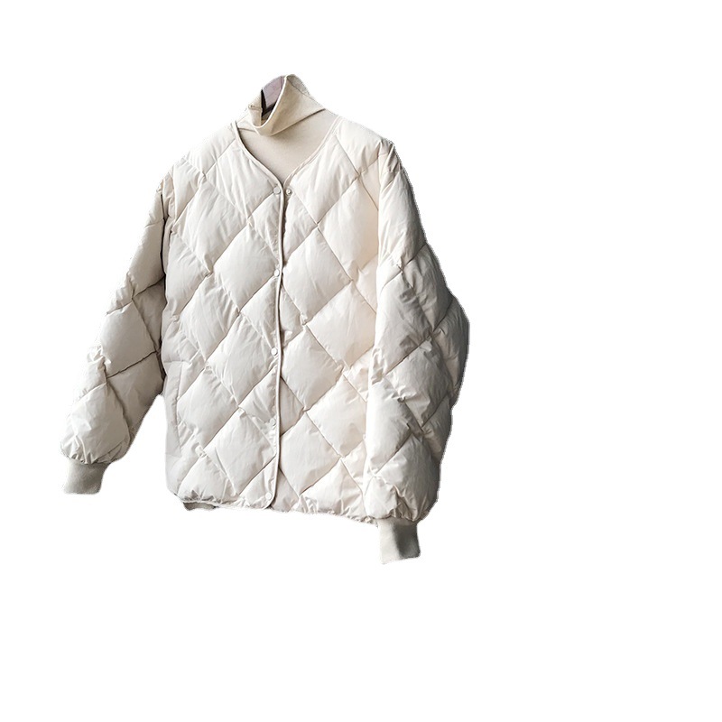 Women's Clothing Diamond plaid cotton coat _voghion.com