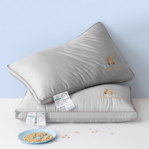 Class A 60-count long-staple cotton soy fiber pillow core five-star hotel pure cotton high rebound neck pillow
