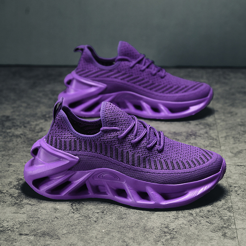 2025新款运动鞋底镂空麻花厚底大码外贸休闲鞋男飞织透气晋江男鞋