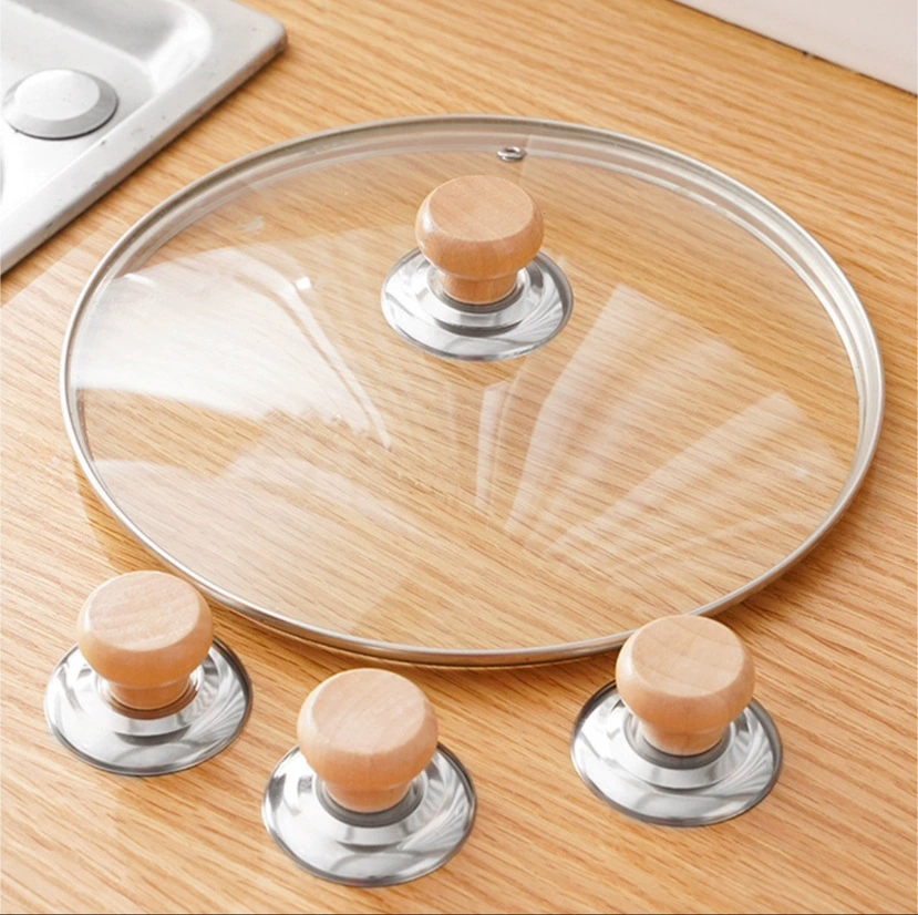 Деревянная крышка кастрюли крышка из нержавеющей стали верхняя жемчужина анти-горячий универсальная крышка кастрюли ручка крышка кастрюли верхняя жемчужина ручка кастрюли аксессуары для кухни