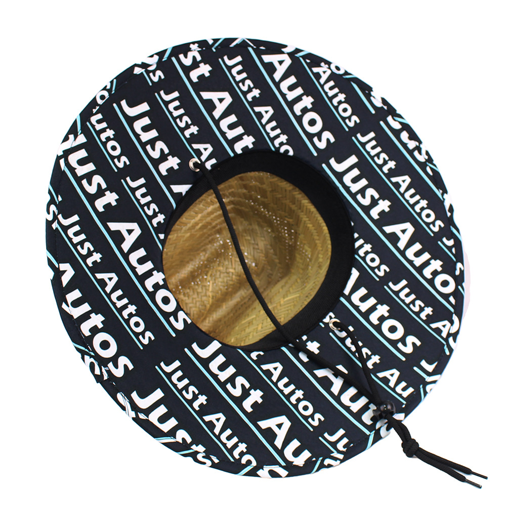 Sombrero de paja para hombre estilo playa, diseño salvavidas, moda verano 2024