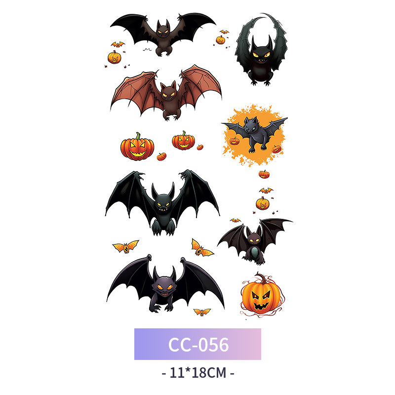 Transfronterizo en stock al por mayor de halloween colorido mariposa tatuaje pegatinas simulación sangrienta cicatriz pegatinas divertidas pegatinas impermeables