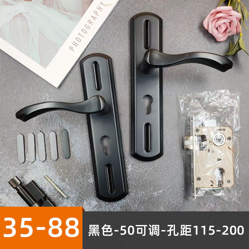 耐奢卧室门锁室内家用通用房门木门锁具免改孔可调节门把手执手锁|undefined