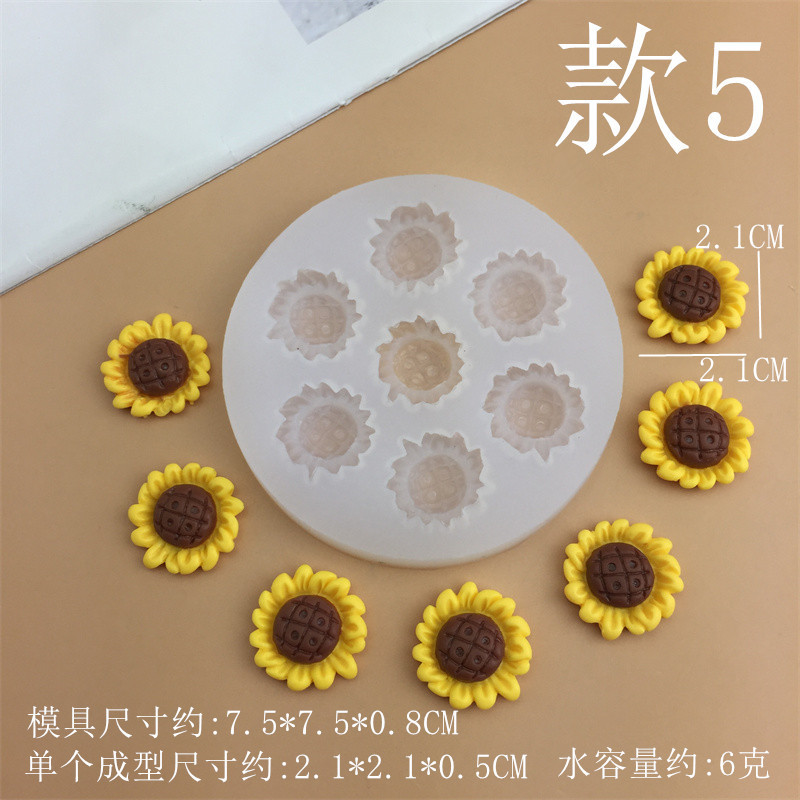 DIYひまわりの太陽の花は砂糖のケーキをひっくり返してシリカゲルの鋳型の手作りの石膏のろうそくの装飾の食品級の鋳型を焼きます。|undefined