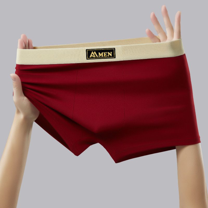 Men's Boxer Briefs Solid Color Comfortable Breathable Underwear_voghion.com