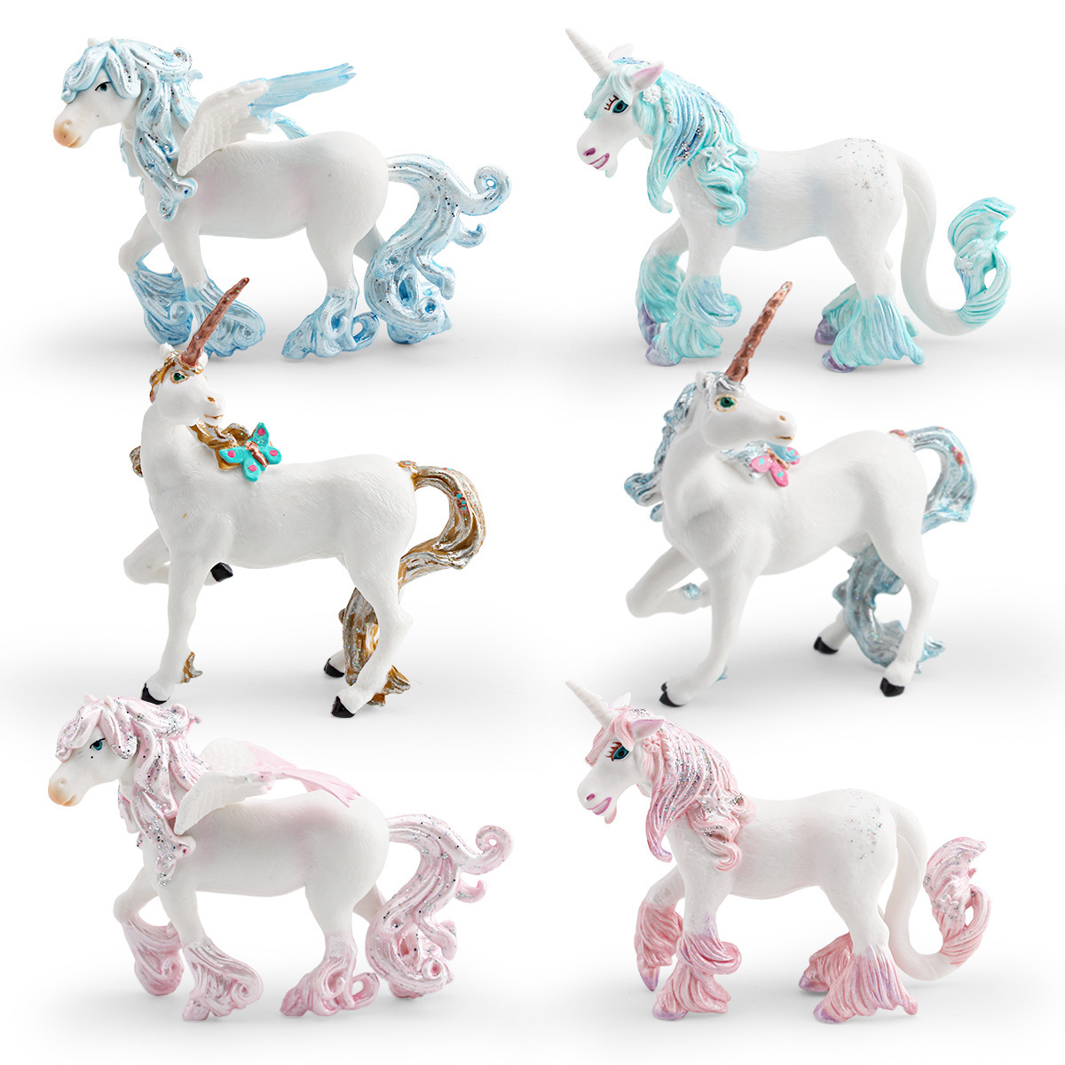 Simulación de mitos occidentales de Amazon animales modelo infantil de unicornio alpaca decoración de mesa juguetes