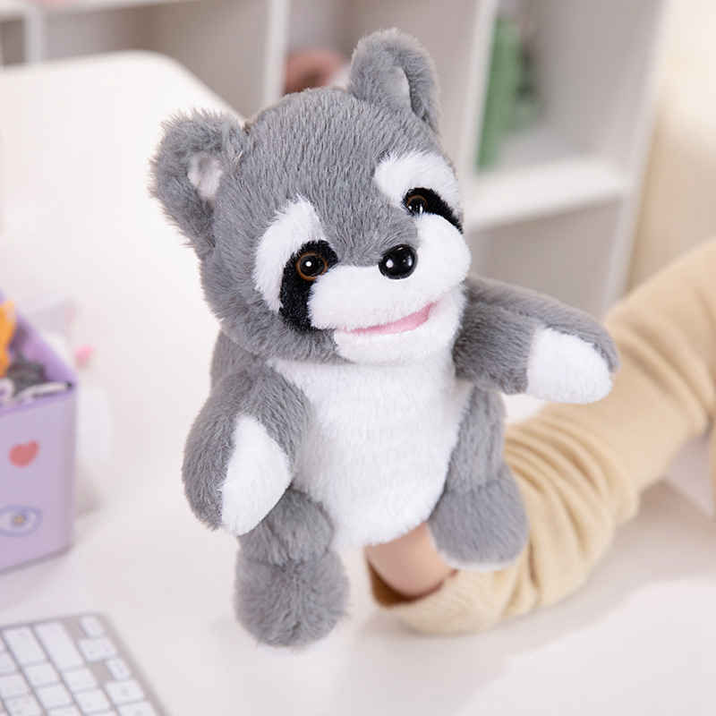 Caricatura interactiva padre-hijo zorro rana muñeca muñeca niños guantes muñeca pacificación muñeca de tela espectáculo de jardín de infantes