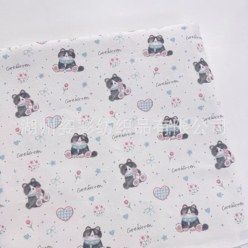 Cotton canvas digital printing black double face kitten pet nest carpet clothing handmade