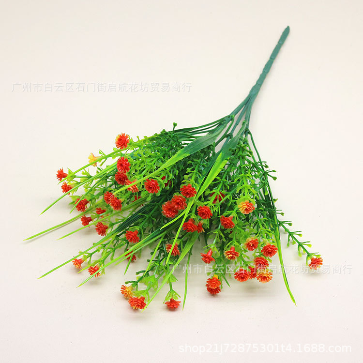 Simulación de primavera hierba de plástico transfronterizo hierba de agua de estrella de cielo pequeño paquete de cestas colgadas de pared decoración de planta de simulación