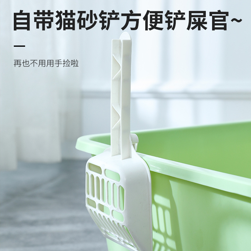 Gran caja de arena para gatos de gran capacidad engrosada, baño para gatos abierto, suministros para mascotas para gatos, caja de arena para gatos, venta al por mayor transfronteriza