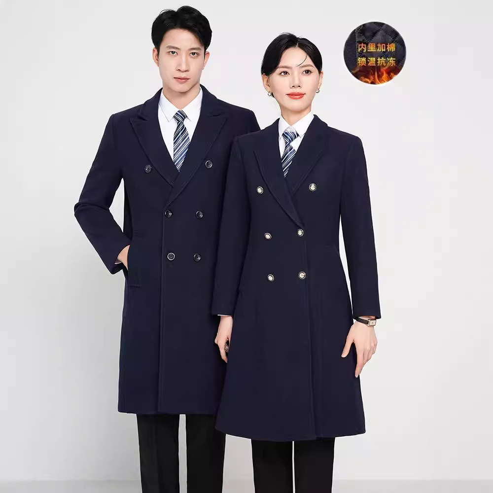 남녀 모직 코트 여성의 새로운 가을 및 겨울 판매 부서 4S 상점 작업복 긴 두꺼운 세트 코트