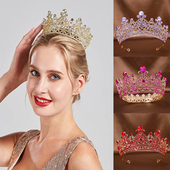 Foreign trade hot-selling rhinestone crown tiara European style bridal alloy crown hair accessories Baroque dress makeup accessories