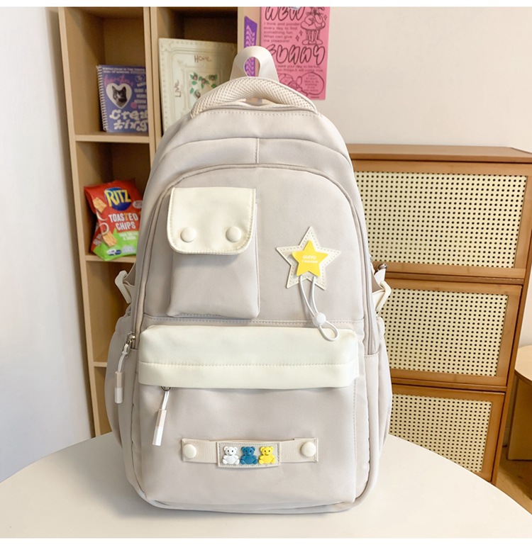 Kids Backpacks New Ins College Style Large Capacity Schoolbag Backpack Solid Color Value Student Bag_voghion.com