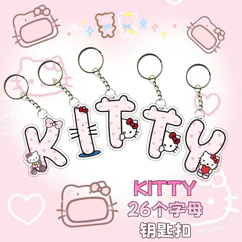 Kt Cat Letter String Keychain Acrylic School Bag High-Looking Cute Ins Couple Best Friend Student Party Gift Kt Cat Letter String Keychain Acrylic School Bag High-Looking Cute Ins Couple Best Friend Student Party Gift