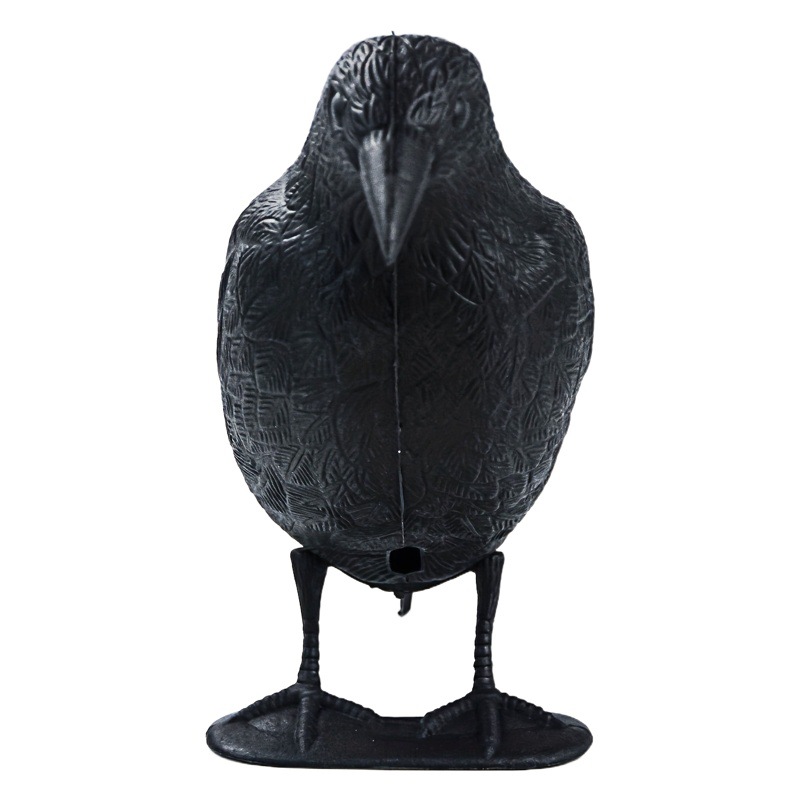 Decoración de cuervo exclusiva de Amazon en stock, decoración de cuervo de plástico realista con estacas para pies para jardín de patio.