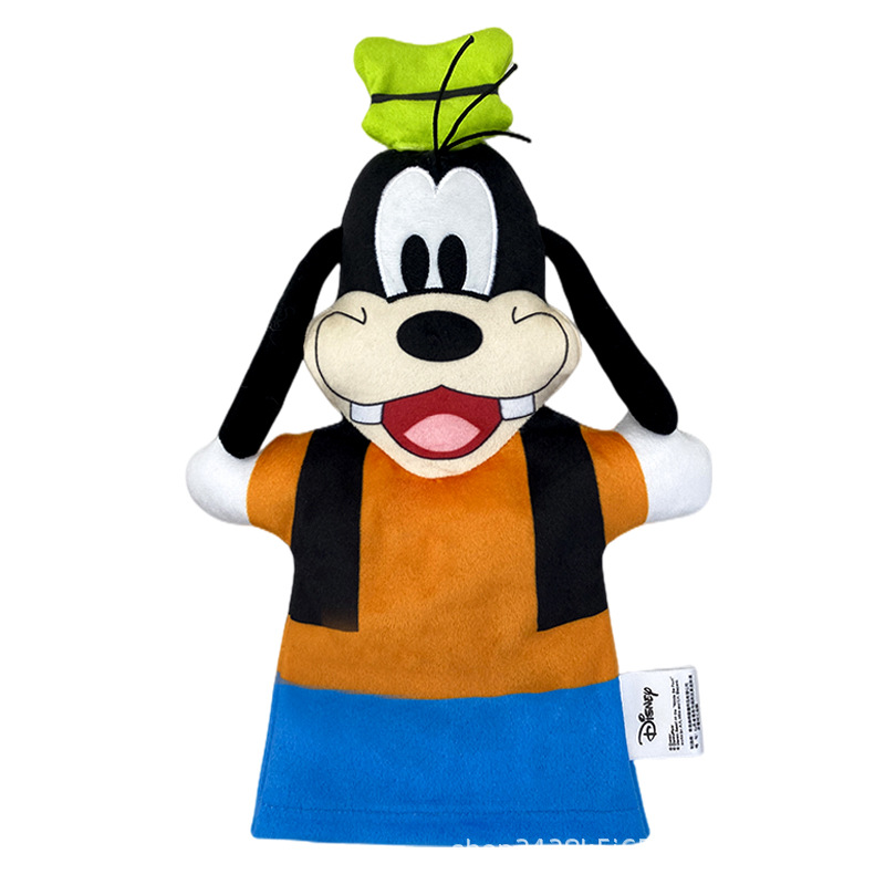 En stock muñeca de dibujos animados genuino Disney marca marioneta de mano interacción padre-hijo Mickey Mouse niños educación temprana juguete de peluche