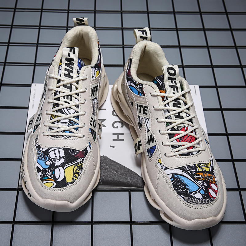 2022 spring and summer new factory direct color graffiti casual sports running shoes fashion spring men's shoes tide