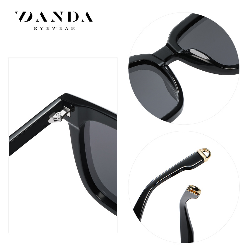 Nuevas gafas de sol de acetato, gafas de conducción clásicas europeas y americanas con montura cuadrada, gafas de sol polarizadas PS6602 para hombres y mujeres