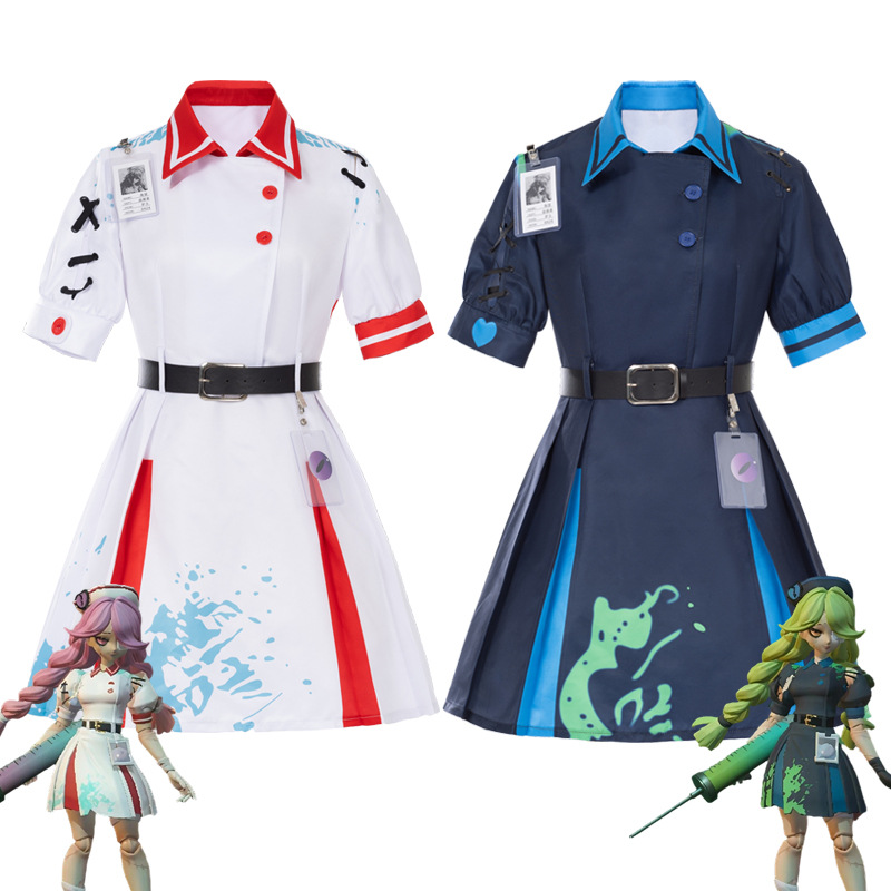 Egg Party Cosplay Costume: Mad Nurse Heather Outfit, Game Character Style Cosplay Halloween Performance Costume