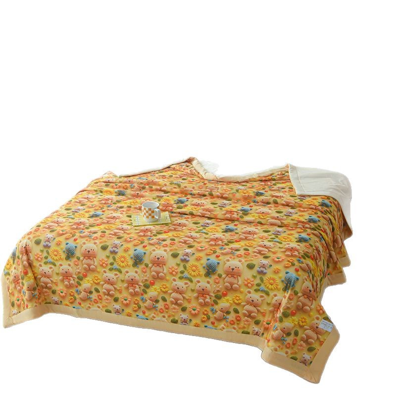 Caricatura infantil 5D impresión de hielo sensación de aire acondicionado de verano frío es verano edredón delgado lavable a máquina para una sola persona