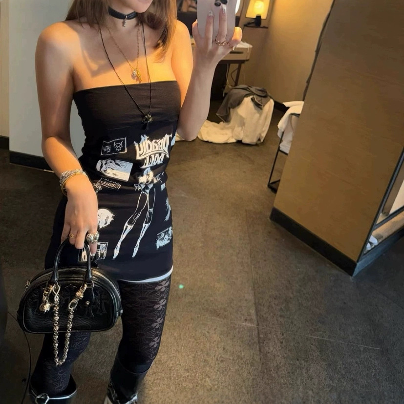 加长款 朋克暗黑克罗镂空十字架网格黑色满印连裤袜丝袜 网红同款