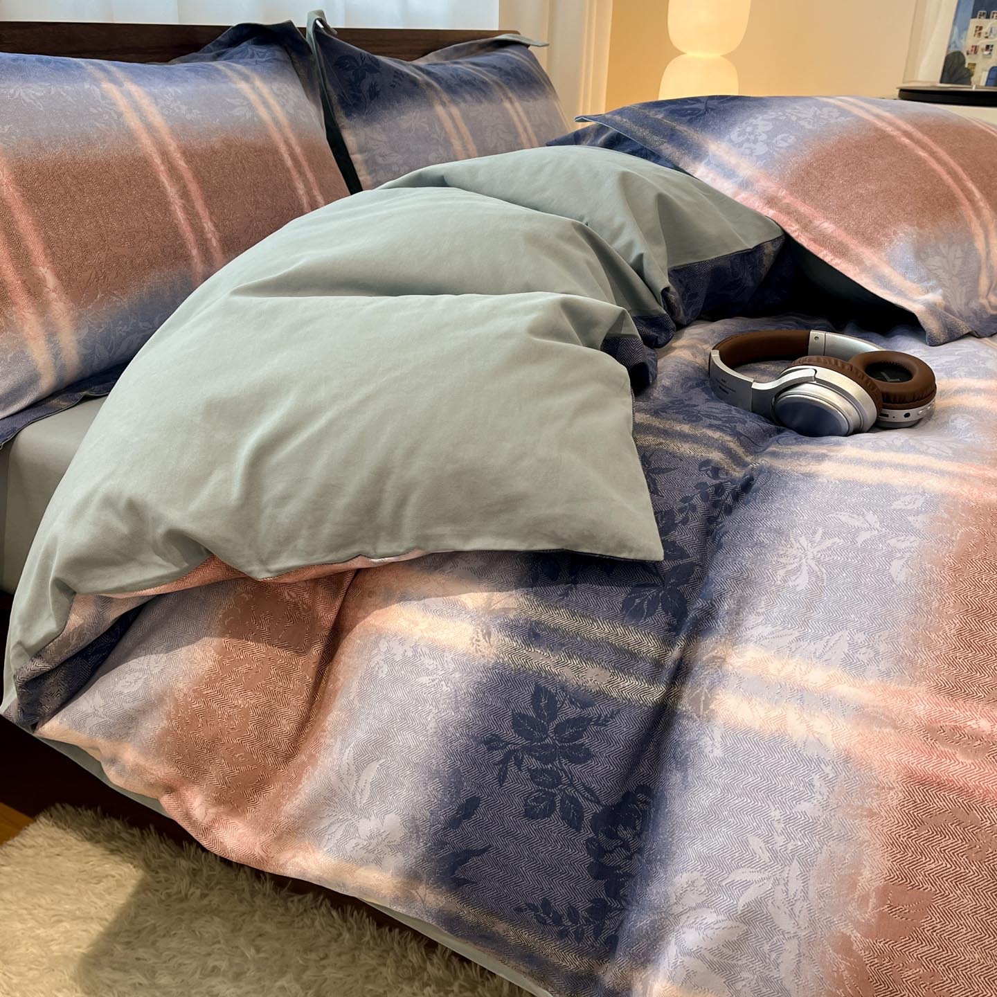 Algodón grueso de cuatro piezas, sábanas de algodón lavado con agua, dormitorios de estudiantes, tres piezas