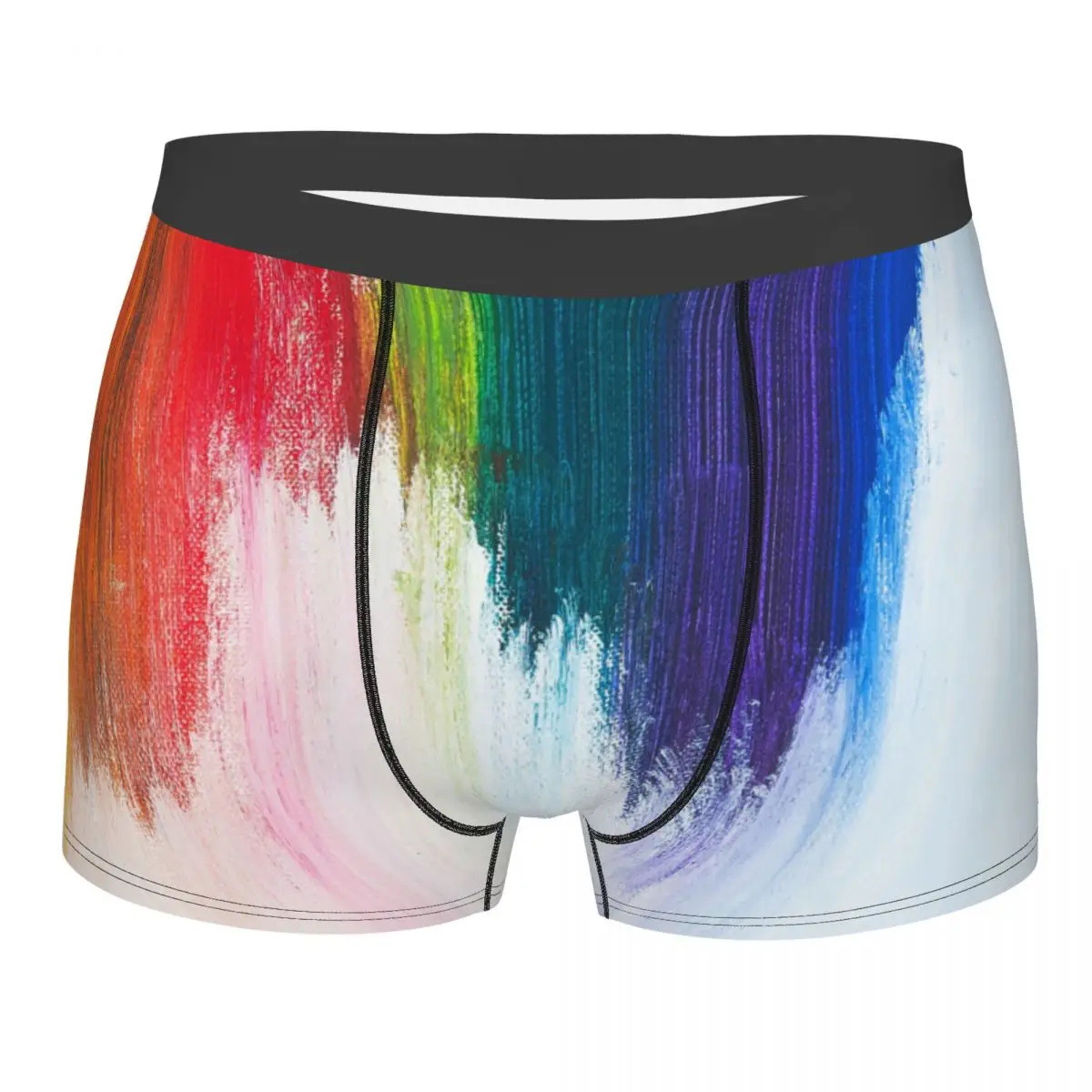 Venta rápida transfronteriza venta caliente 3D transpirable ropa interior casual para hombres color arco iris bóxer pantalones cortos para hombres MP01