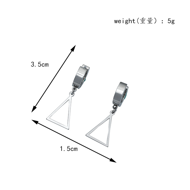 Simple Geometric Triangle Stainless Steel Drop Earrings Wholesale_colorza_1
