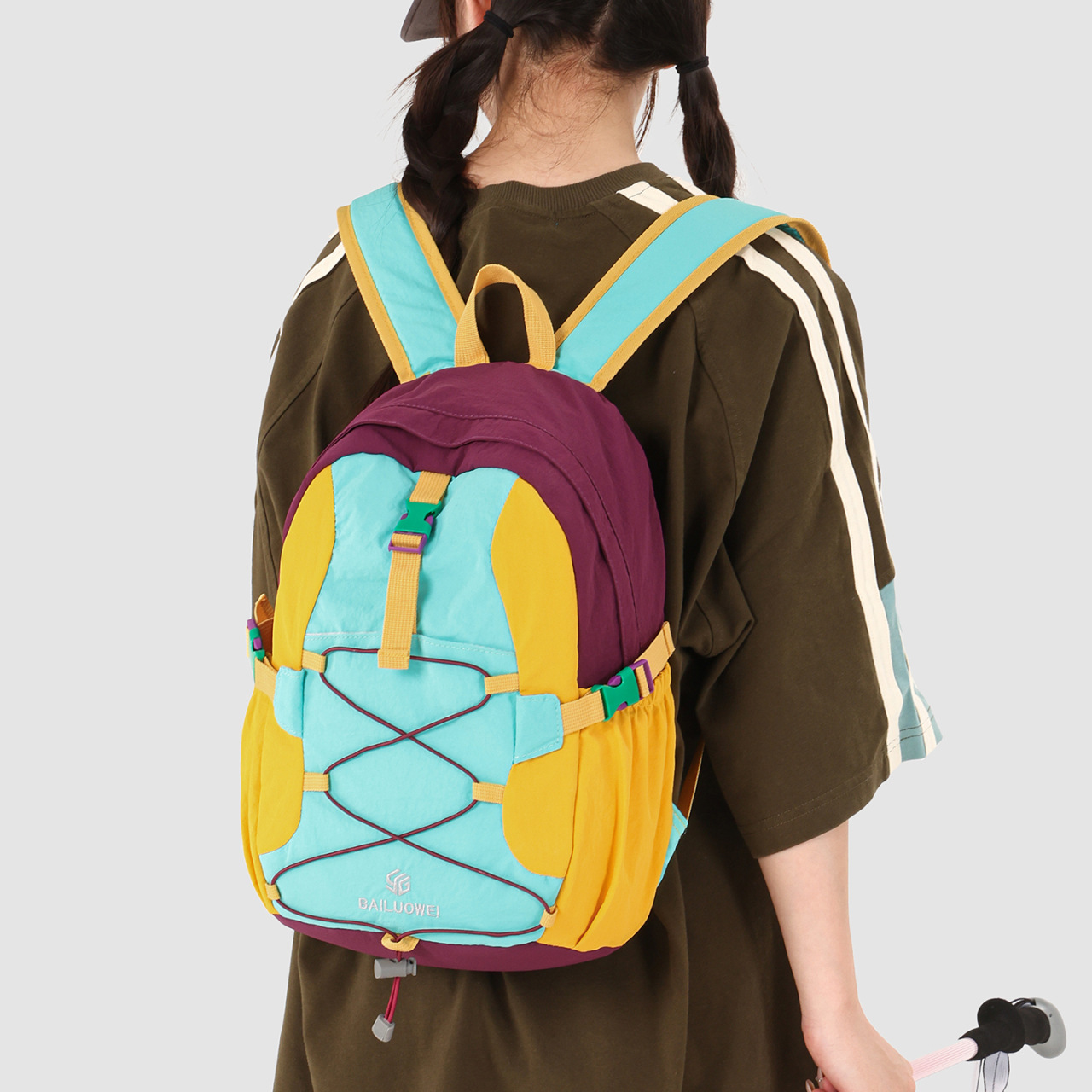 Fashionable Drawstring Outdoor Sports Bag, New Dopamine-Style Casual Backpack, Versatile Commuter Student Backpack