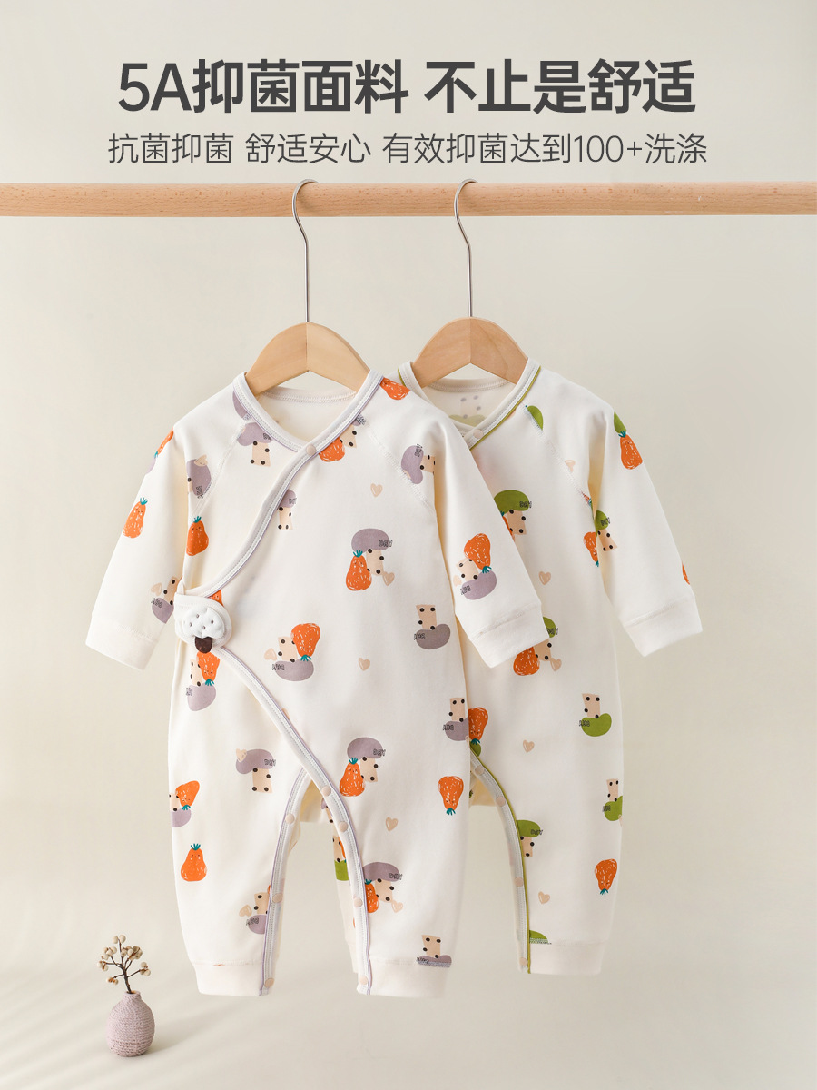 Ropa de bebé recién nacido, algodón puro, primavera y otoño, protección del vientre, 0-6 meses, mameluco de una pieza para bebé, mameluco, mariposa de manga larga
