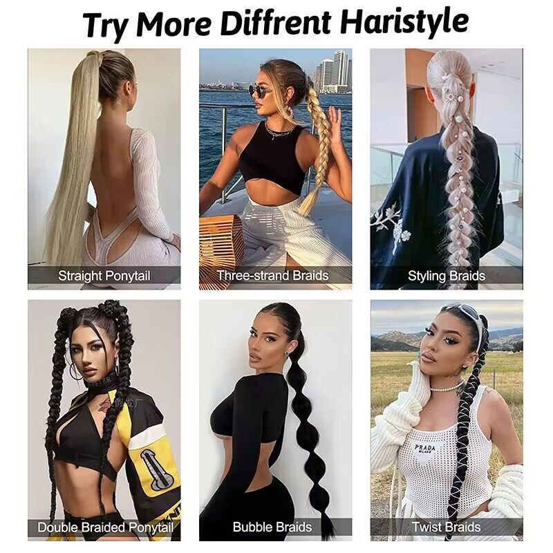 Peluca ponytail mujer enrollamiento extensión del pelo ponytail peluca Cola de Caballo de boxeo en stock Xuchang trenza peluca