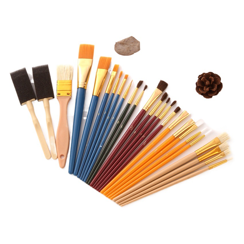 Cepillo de escritura cepillo al por mayor 25 multifuncional pintura al óleo cepillos traje estudiante arte pintura al óleo suministros básicos