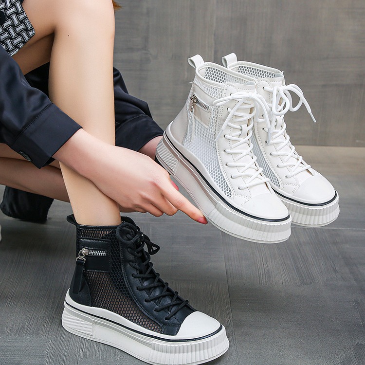 Fashionable white sneakers