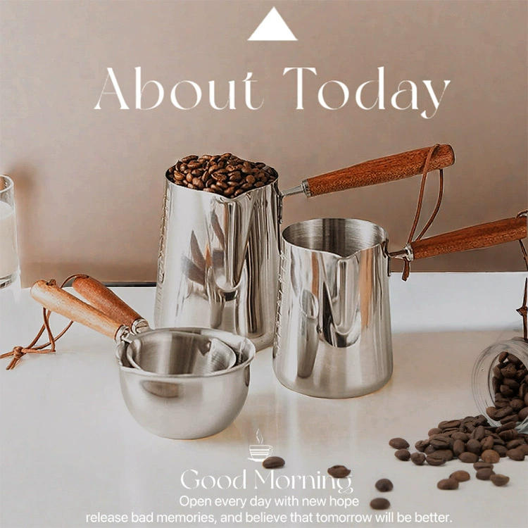304 нержавеющая сталь с шкалой кофе чашка горячего молока анти-ожогов толстое масло разливка мини-кастрюля против переливания молока кастрюля