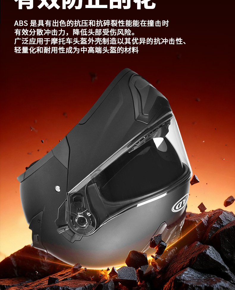 Foreign Trade Specializes in Motorcycle Helmets, Men's Motorcycle Full-Face Helmets, Personalized Four-Season Electric Vehicle Safety Helmets, Large Tail Fins, Open-Face Helmets