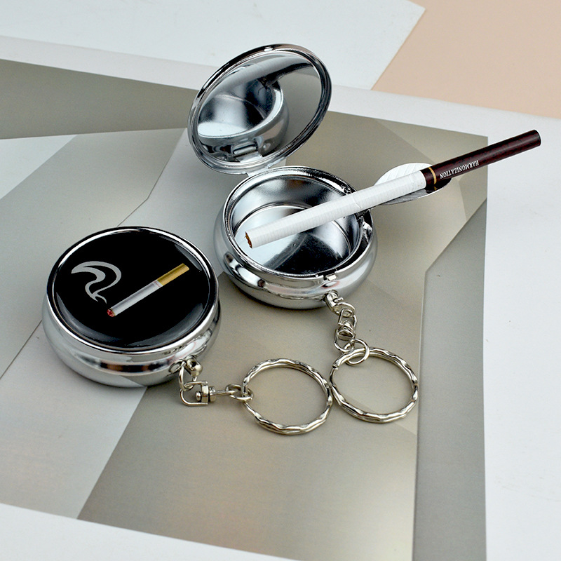 Creative Personalized Metal Ashtray Mini Portable Ashtray with Lid Bag Ashtray Bag Small Gift